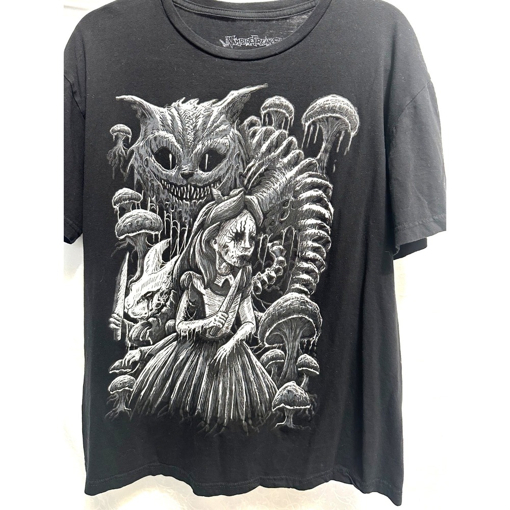 Vampire Freaks Men's Large Black Alice In Murderland Short Sleeve T-Shirt